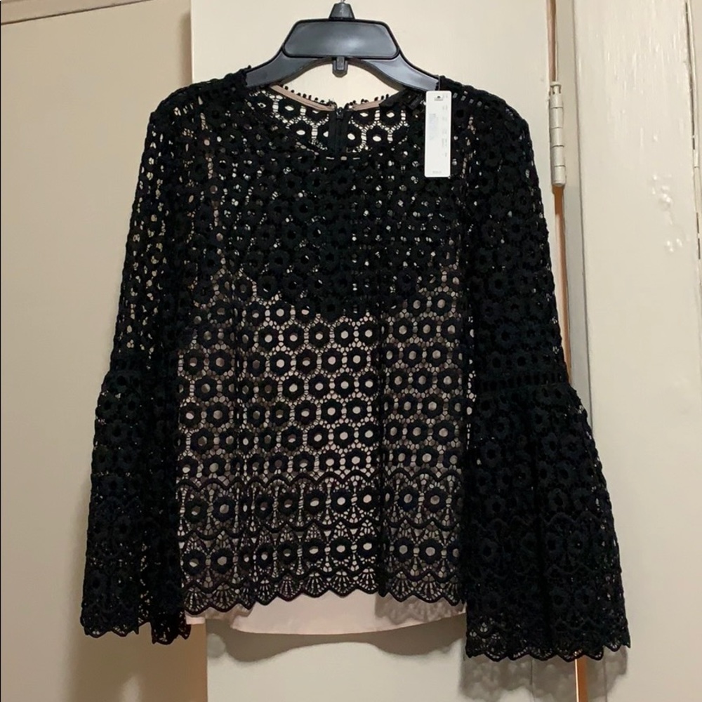 NWT J Crew Eyelet Bell Sleeve Top